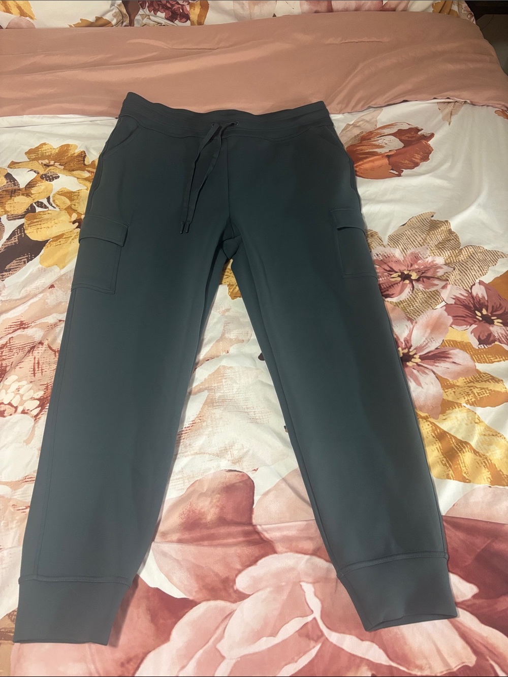 32 Degrees Teal Cargo Joggers with Drawstring Waist